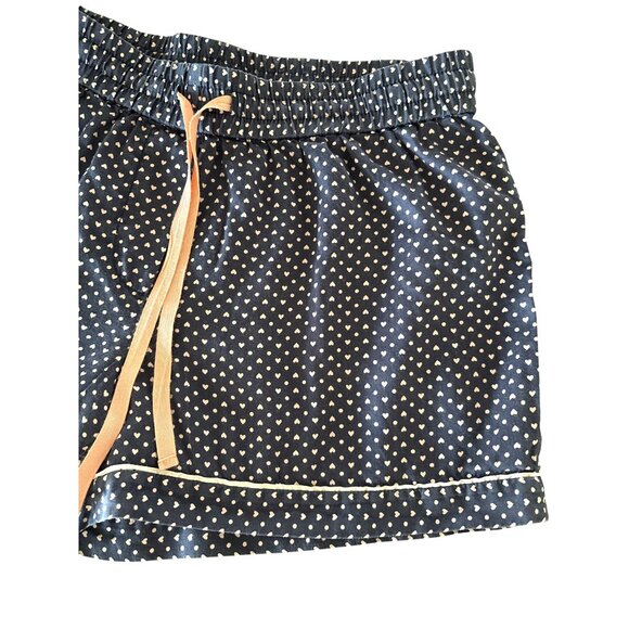 Tori Burch Navy Heart Sleep Shorts Pajama Bottoms Size XS Navy Pink - Picture 4 of 9